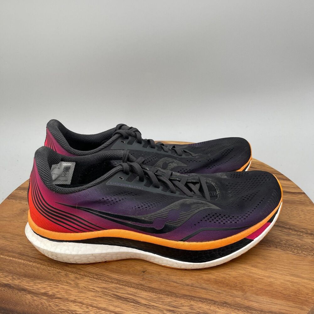Saucony Endorphin Pro Shoes Mens Size 11.5 Black Running Comfort Walking Sneaker